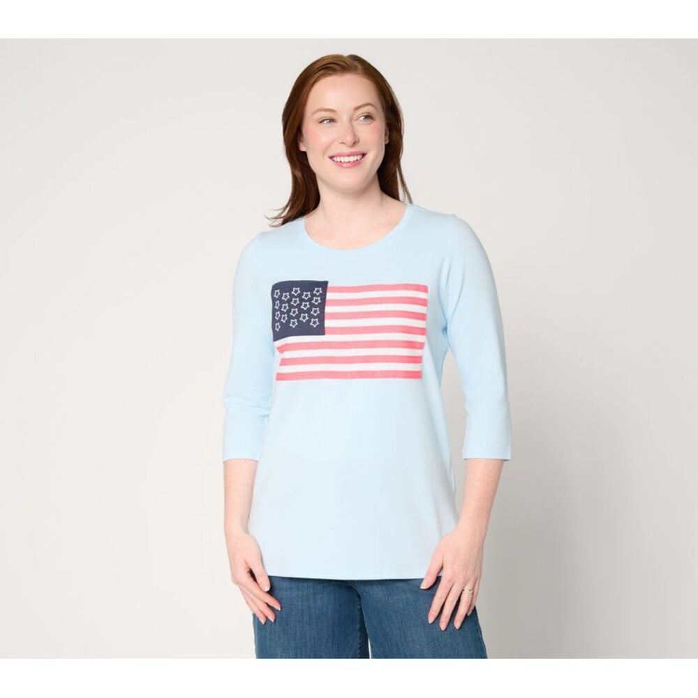 Belle by Kim Gravel Women's Top Sz L Make Your Selection: Liberty Blue A724091